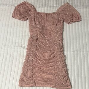 Elegant Pink Ruched Dress